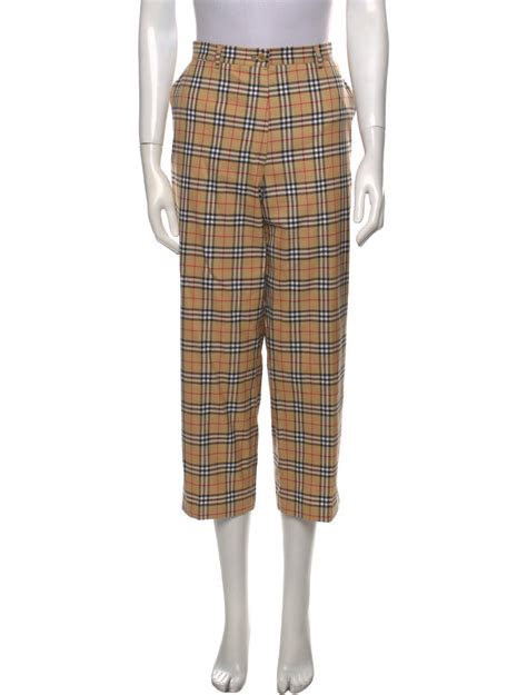 Burberry Golf Plaid Print Straight Leg Pants 